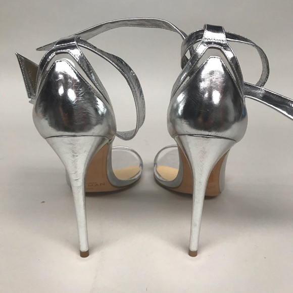 Alexandre Birman silver clear metallic heels NWOB - Picture 6 of 7